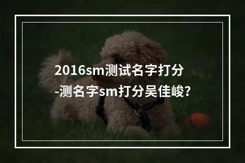 2016sm测试名字打分-测名字sm打分吴佳峻？