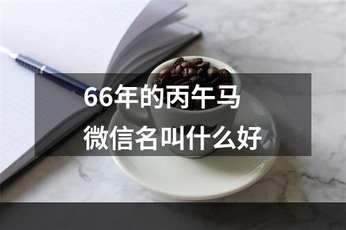 66年的丙午马微信名叫什么好