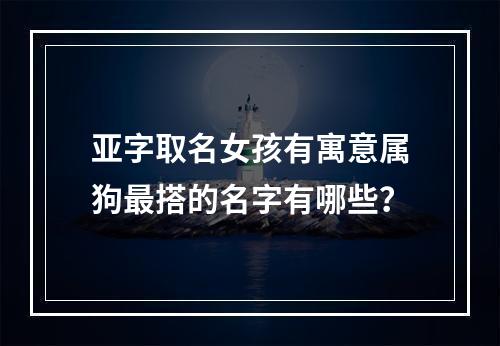 亚字取名女孩有寓意属狗最搭的名字有哪些？