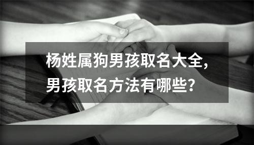 杨姓属狗男孩取名大全,男孩取名方法有哪些？
