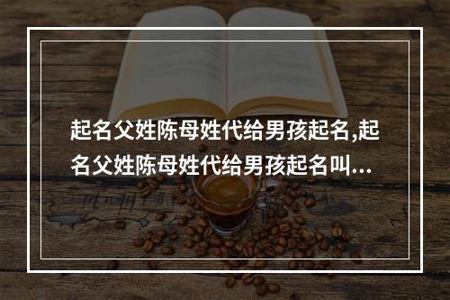 起名父姓陈母姓代给男孩起名,起名父姓陈母姓代给男孩起名叫什么