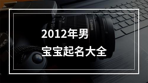 2012年男宝宝起名大全