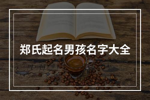 郑氏起名男孩名字大全