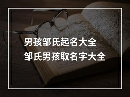男孩邹氏起名大全 邹氏男孩取名字大全