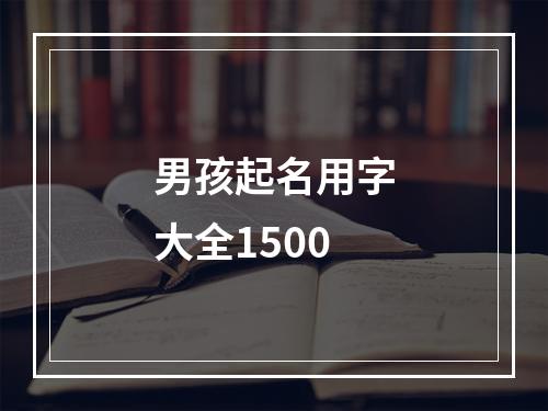 男孩起名用字大全1500