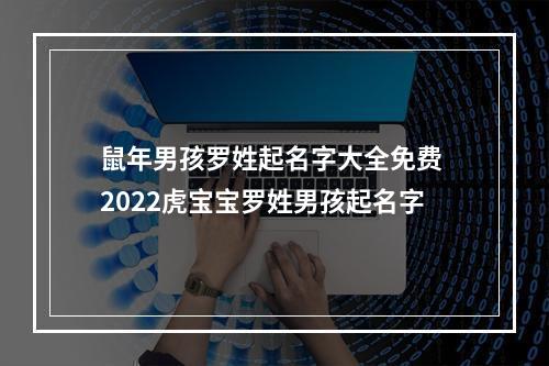 鼠年男孩罗姓起名字大全免费 2022虎宝宝罗姓男孩起名字