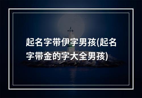 起名字带伊字男孩(起名字带金的字大全男孩)