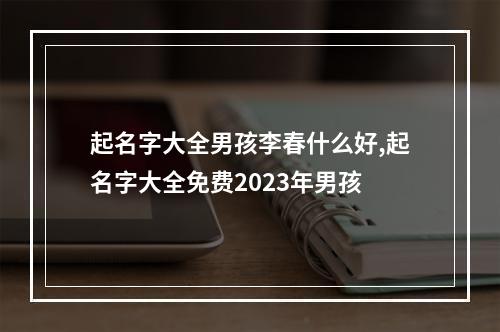 起名字大全男孩李春什么好,起名字大全免费2023年男孩