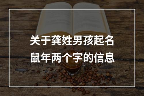 关于龚姓男孩起名鼠年两个字的信息
