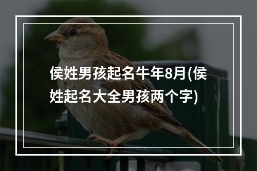 侯姓男孩起名牛年8月(侯姓起名大全男孩两个字)