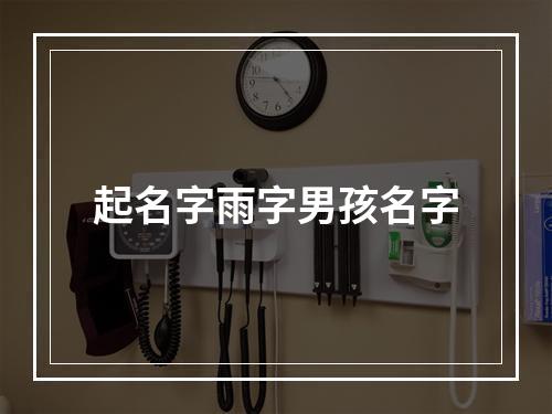 起名字雨字男孩名字