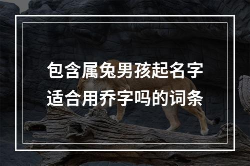 包含属兔男孩起名字适合用乔字吗的词条