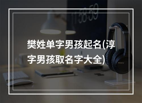 樊姓单字男孩起名(淳字男孩取名字大全)