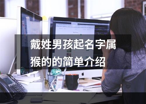 戴姓男孩起名字属猴的的简单介绍