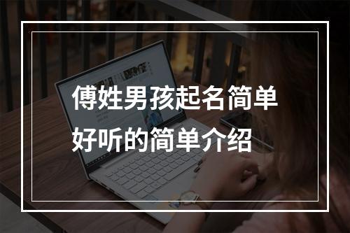 傅姓男孩起名简单好听的简单介绍