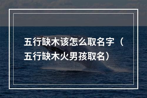 五行缺木该怎么取名字（五行缺木火男孩取名）