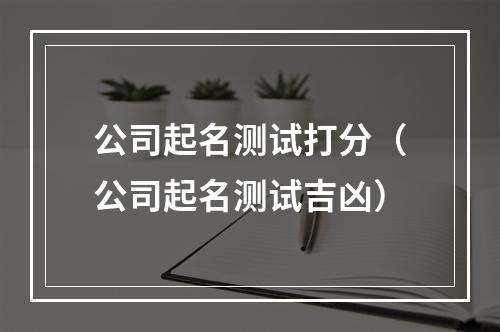 公司起名测试打分（公司起名测试吉凶）