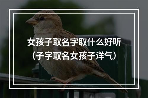 女孩子取名字取什么好听（子字取名女孩子洋气）
