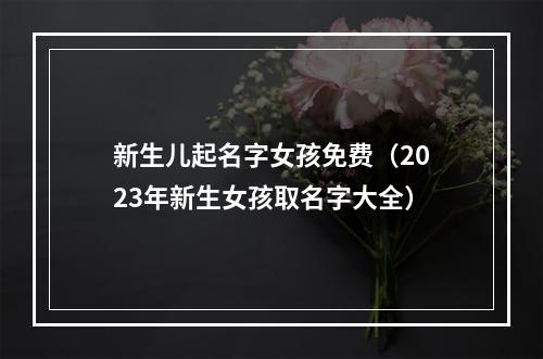 新生儿起名字女孩免费（2023年新生女孩取名字大全）