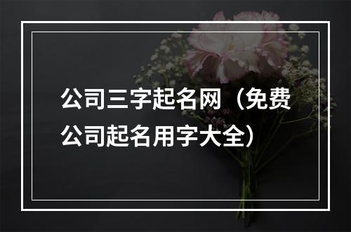 公司三字起名网（免费公司起名用字大全）