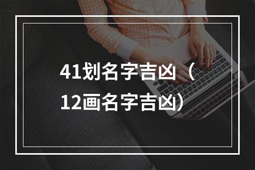 41划名字吉凶（12画名字吉凶）