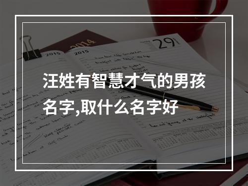 汪姓有智慧才气的男孩名字,取什么名字好