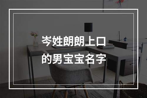 岑姓朗朗上口的男宝宝名字