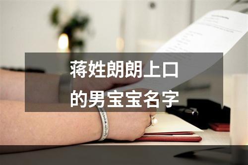 蒋姓朗朗上口的男宝宝名字