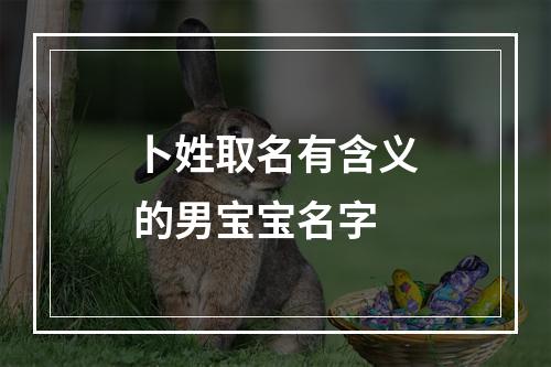 卜姓取名有含义的男宝宝名字