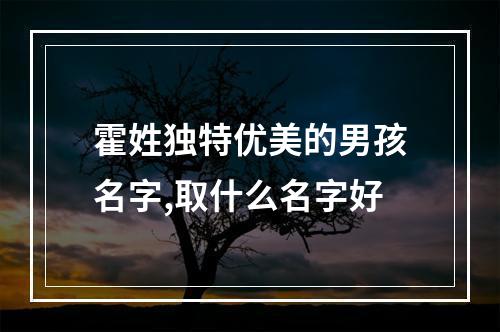 霍姓独特优美的男孩名字,取什么名字好