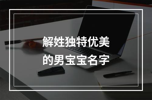 解姓独特优美的男宝宝名字