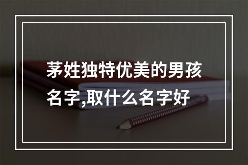 茅姓独特优美的男孩名字,取什么名字好