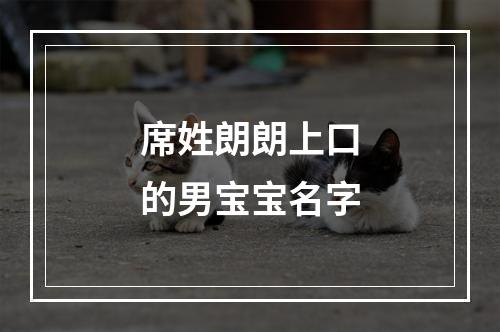 席姓朗朗上口的男宝宝名字