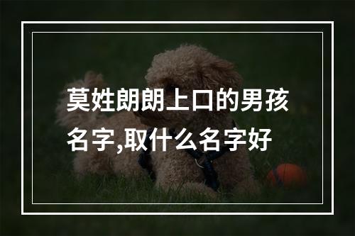 莫姓朗朗上口的男孩名字,取什么名字好