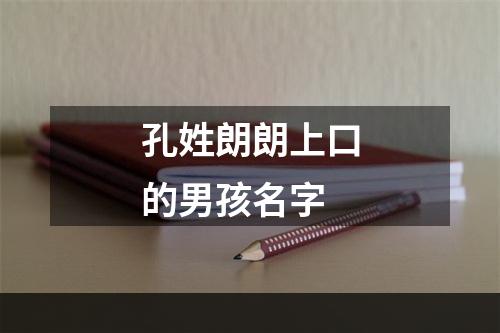 孔姓朗朗上口的男孩名字