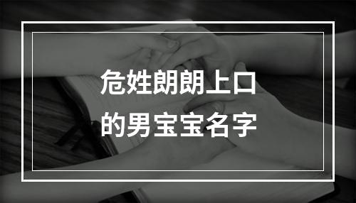 危姓朗朗上口的男宝宝名字