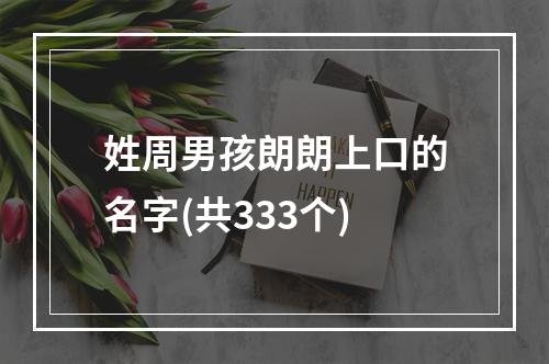 姓周男孩朗朗上口的名字(共333个)