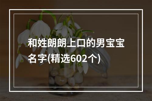 和姓朗朗上口的男宝宝名字(精选602个)
