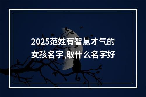 2025范姓有智慧才气的女孩名字,取什么名字好