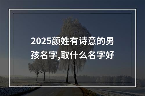 2025颜姓有诗意的男孩名字,取什么名字好