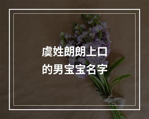 虞姓朗朗上口的男宝宝名字