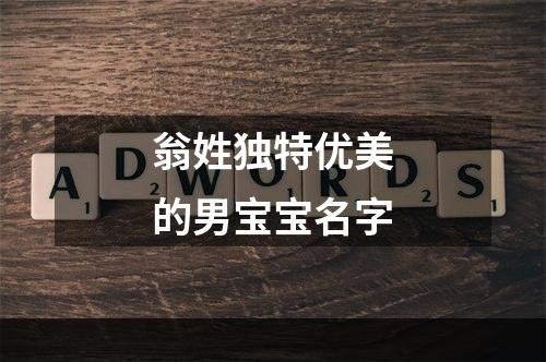 翁姓独特优美的男宝宝名字