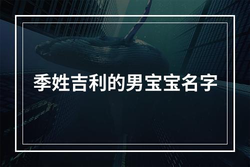 季姓吉利的男宝宝名字