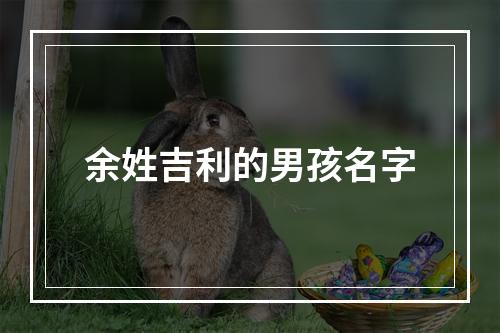 余姓吉利的男孩名字