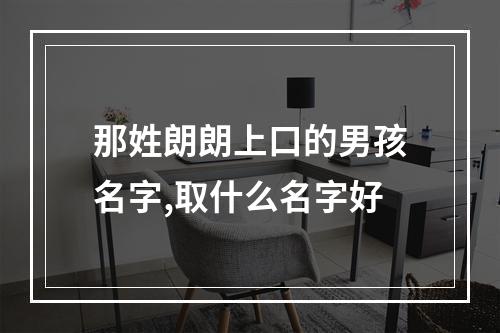 那姓朗朗上口的男孩名字,取什么名字好