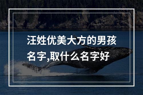汪姓优美大方的男孩名字,取什么名字好