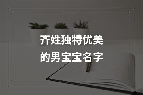齐姓独特优美的男宝宝名字