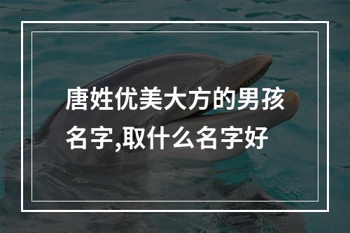 唐姓优美大方的男孩名字,取什么名字好