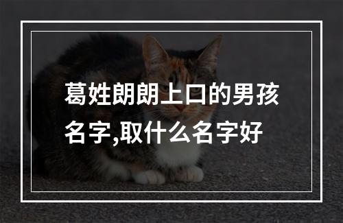葛姓朗朗上口的男孩名字,取什么名字好