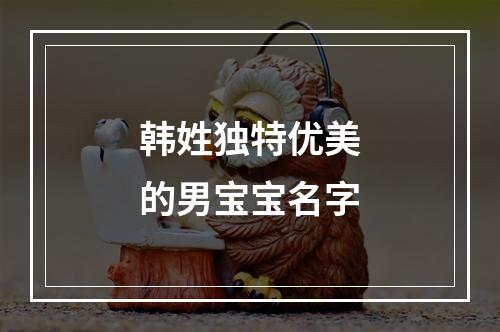 韩姓独特优美的男宝宝名字